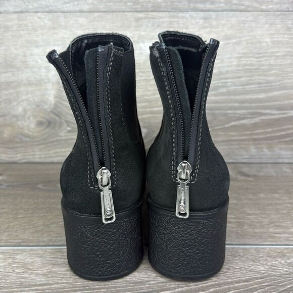 Blondo Lima Waterproof Black Leather Zip Chunky Heel Women’s Sz 10 Chelsea Boots - Picture 11 of 12